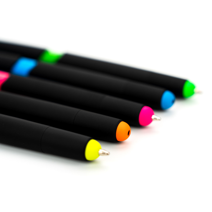 Długopis plastikowy z zakreślaczem touch pen EMMETT