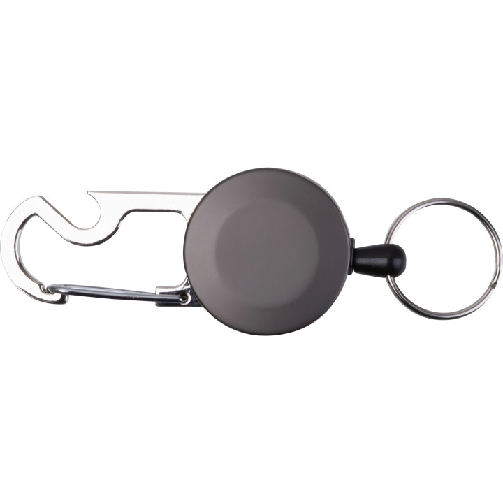 Brelok do kluczy z linką, karabińczykiem i otwieraczem do butelek PEGGY