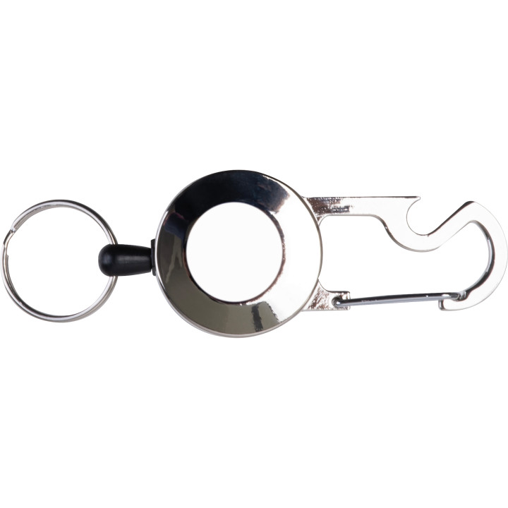 Brelok do kluczy z linką, karabińczykiem i otwieraczem do butelek PEGGY