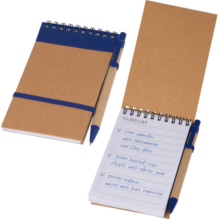 Notatnik w linie z długopisem tekturowym EUGENIO