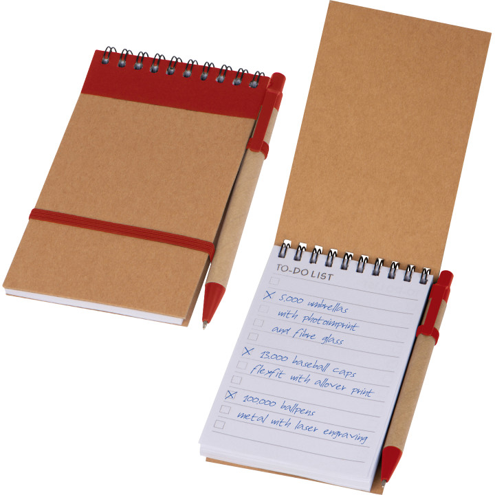 Notatnik w linie z długopisem tekturowym EUGENIO