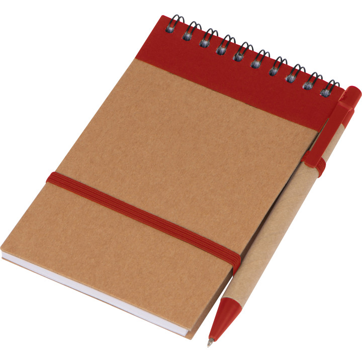 Notatnik w linie z długopisem tekturowym EUGENIO
