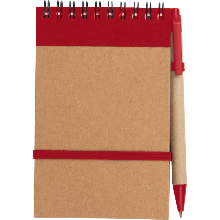 Notatnik w linie z długopisem tekturowym EUGENIO