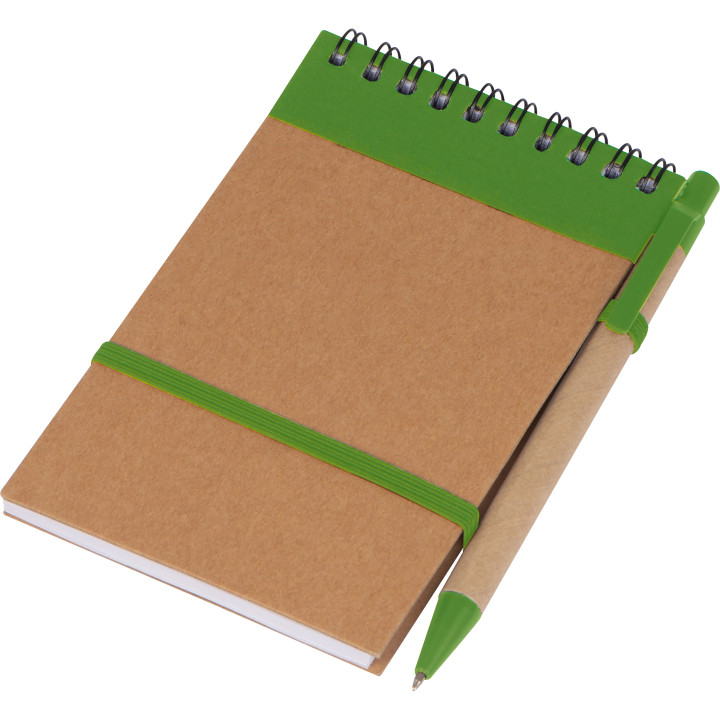 Notatnik w linie z długopisem tekturowym EUGENIO