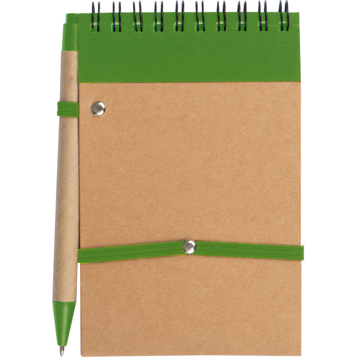 Notatnik w linie z długopisem tekturowym EUGENIO