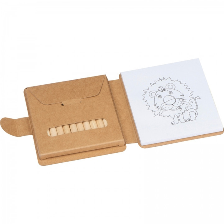 Kolorowanka z kredkami drewnianymi 12 kolorów RUFIN