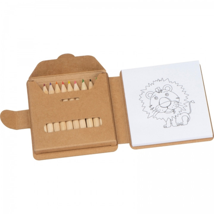 Kolorowanka z kredkami drewnianymi 12 kolorów RUFIN