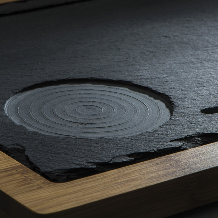 Taca bambusowa z łupkiem SERGIO