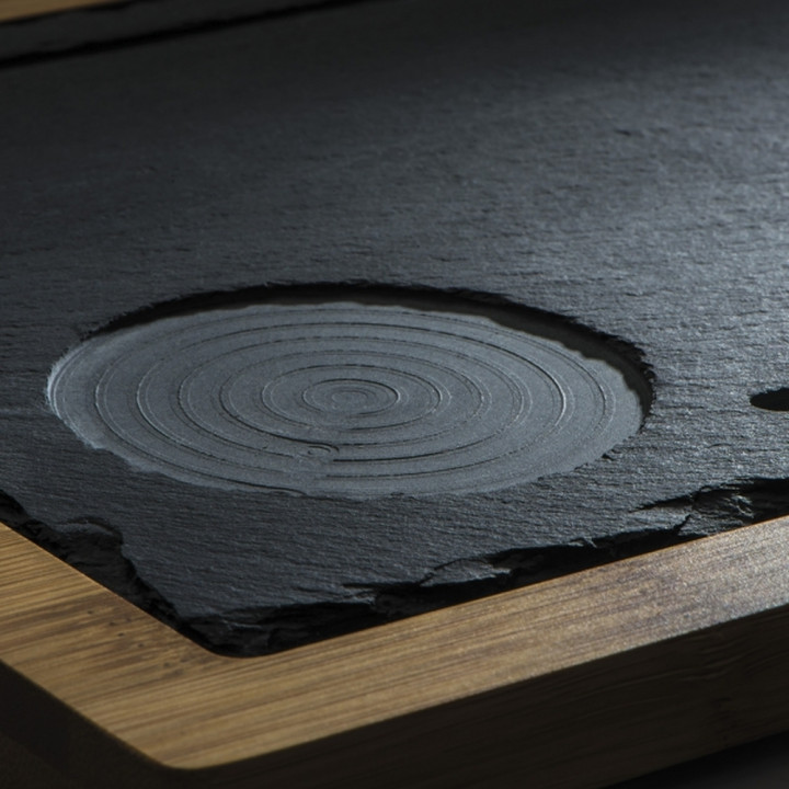 Taca bambusowa z łupkiem SERGIO