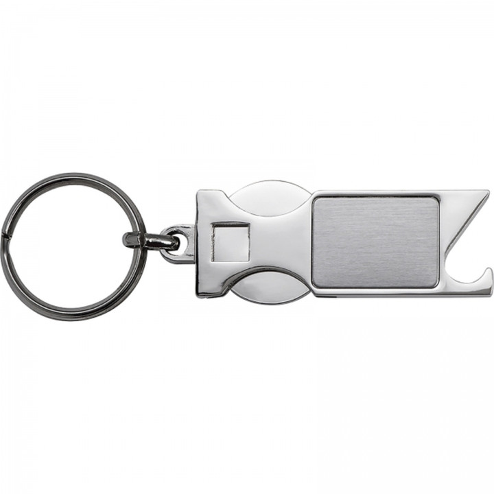 Brelok metalowy otwieracz do butelek z żetonem HILDE