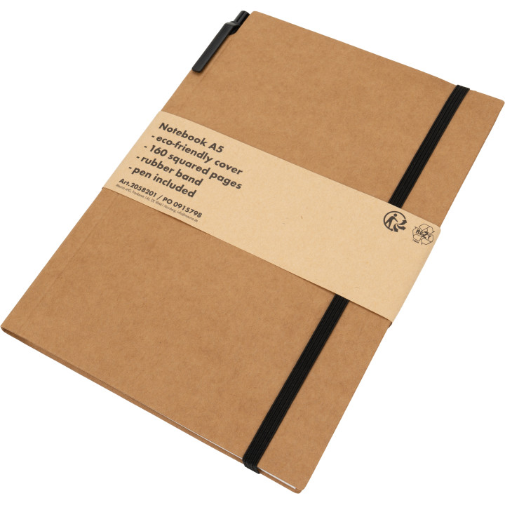 Notatnik A5 w kratkę z długopisem FELIX