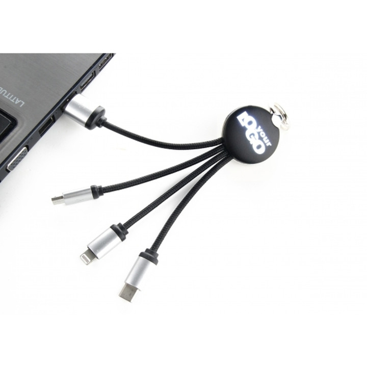 Kabel do ładowania 3w1 z podświetlanym logo