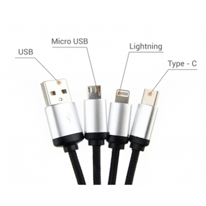 Kabel do ładowania 3w1 z podświetlanym logo