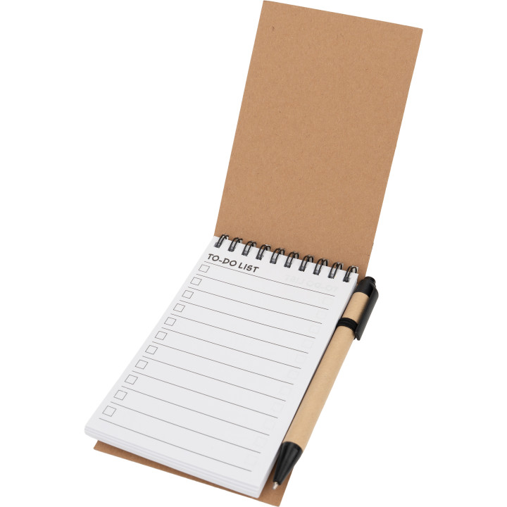 Notatnik w linie z długopisem tekturowym EUGENIO