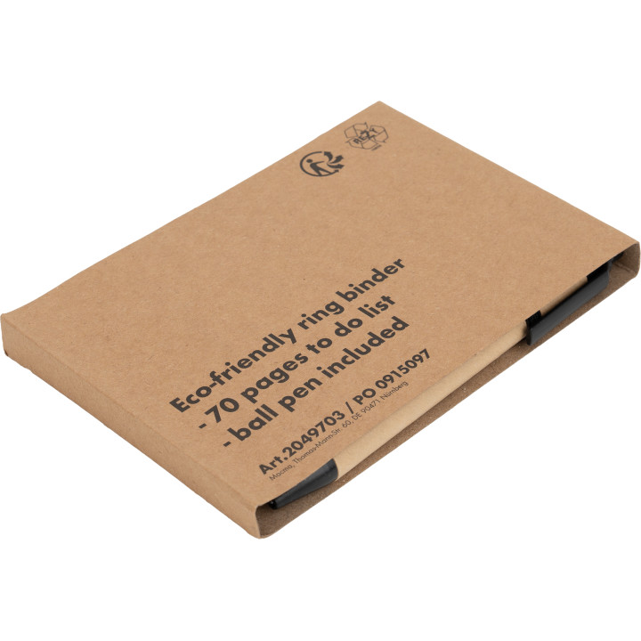 Notatnik w linie z długopisem tekturowym EUGENIO