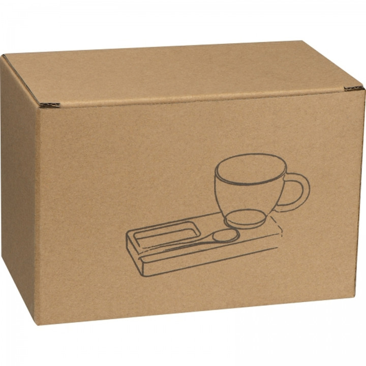 Taca z łyżeczką i szklanym kubkiem 150 ml ROSA