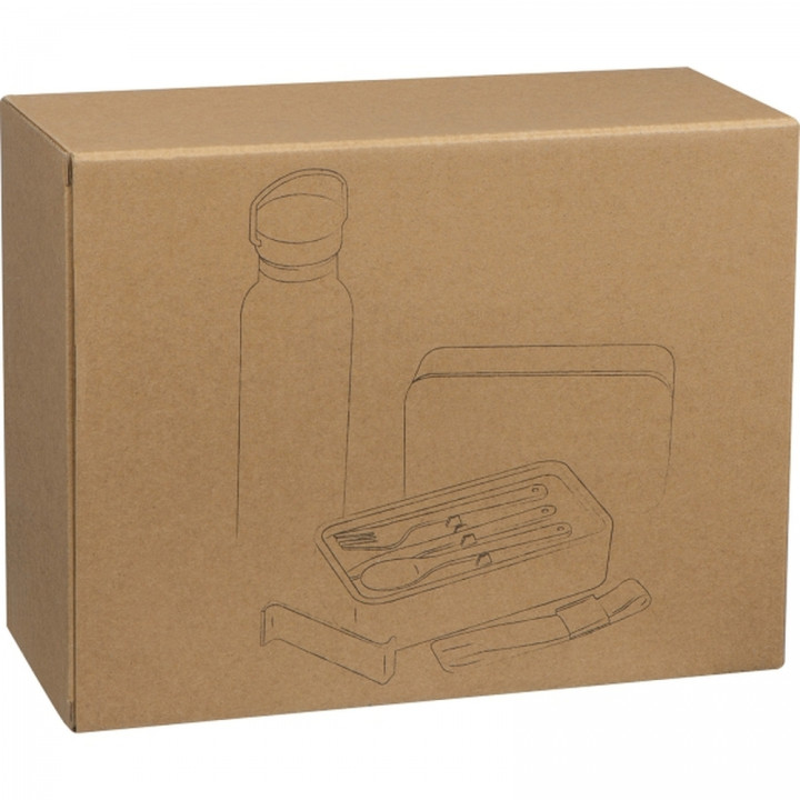 Zestaw lunch box ze sztućcami i butelka termiczna 500 ml STEPHAN