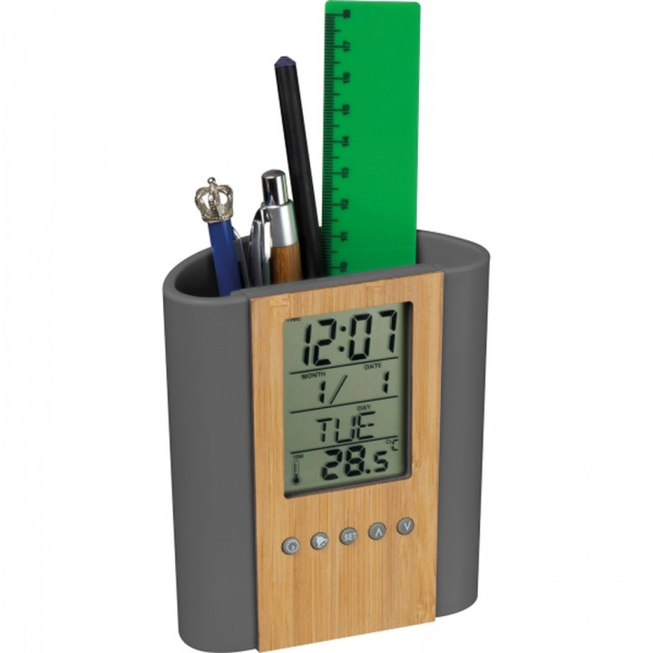 Stojak biurkowy z zegarem STEFANO