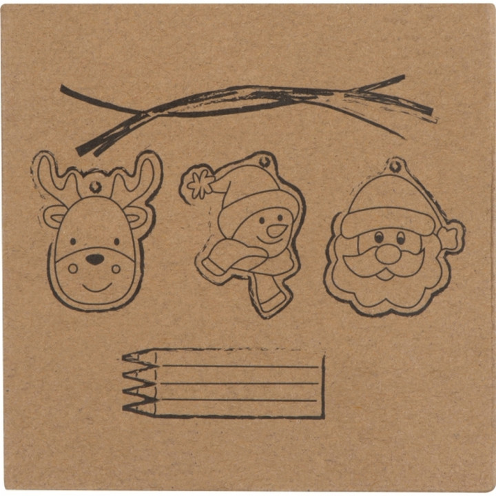 Zawieszki na choinkę do kolorowania z kredkami PABLO