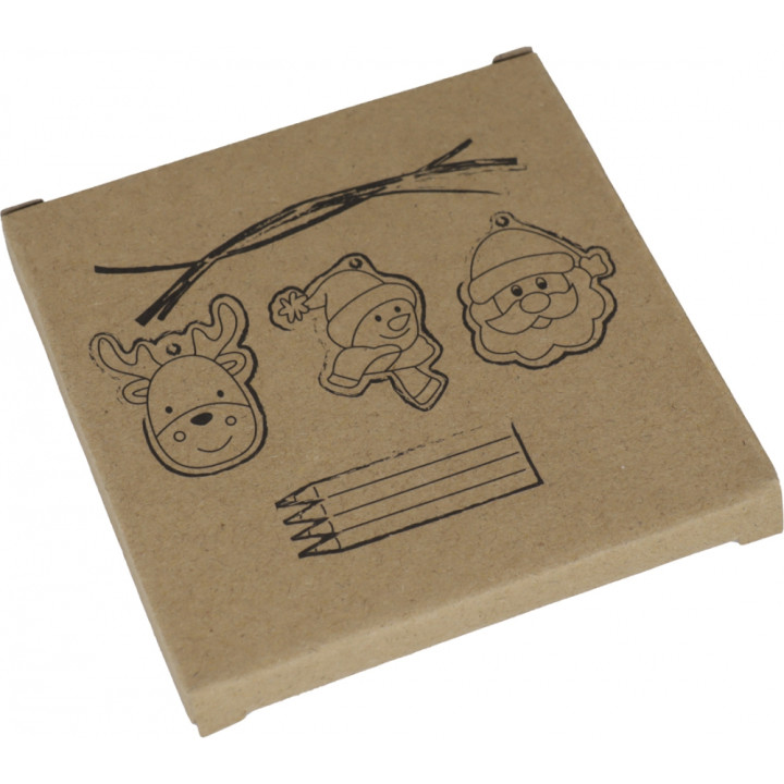 Zawieszki na choinkę do kolorowania z kredkami PABLO