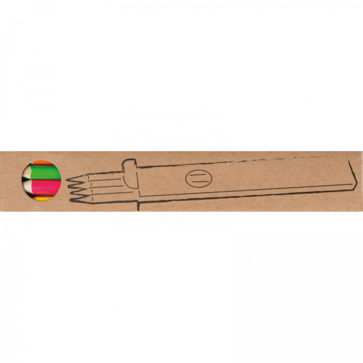 Kredki drewniane 4 kolory neonowe ASHLEY