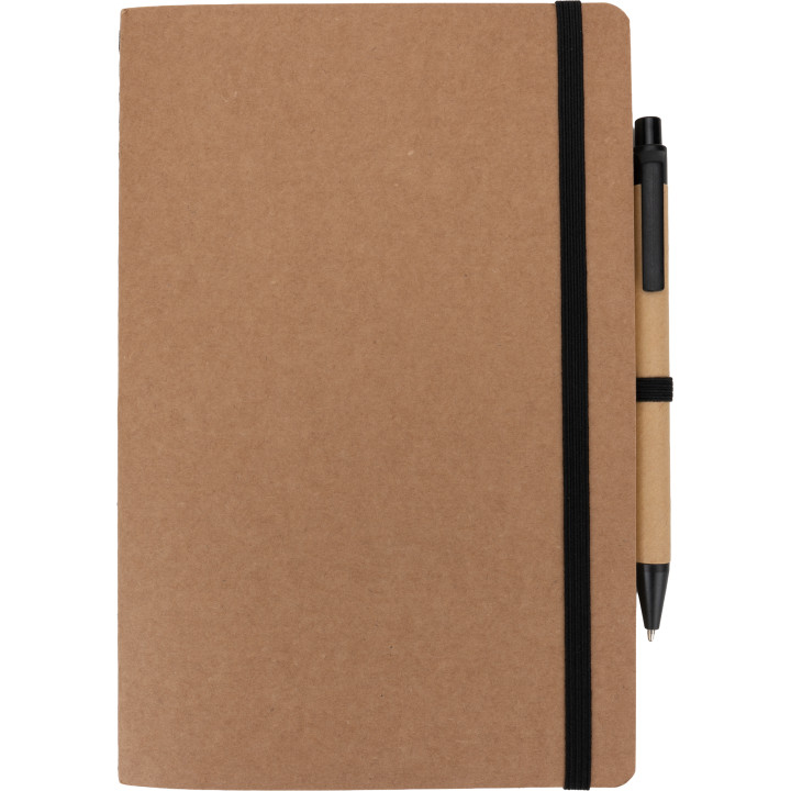 Notatnik A5 z czystymi stronami i długopisem z materiałów z recyklingu CHLOE