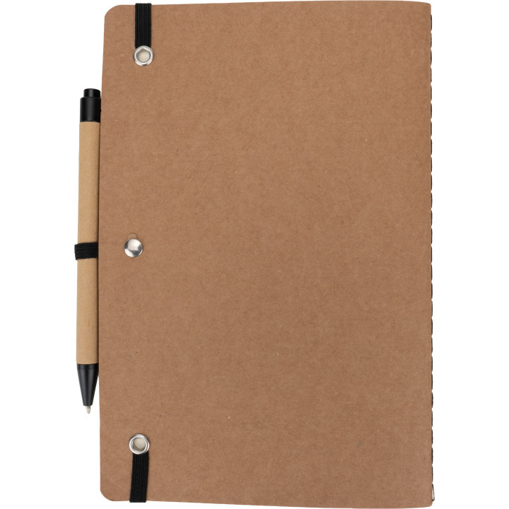 Notatnik A5 z czystymi stronami i długopisem z materiałów z recyklingu CHLOE