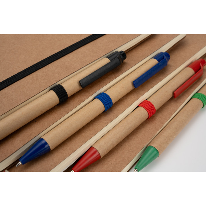 Notatnik A5 z czystymi stronami i długopisem z materiałów z recyklingu CHLOE