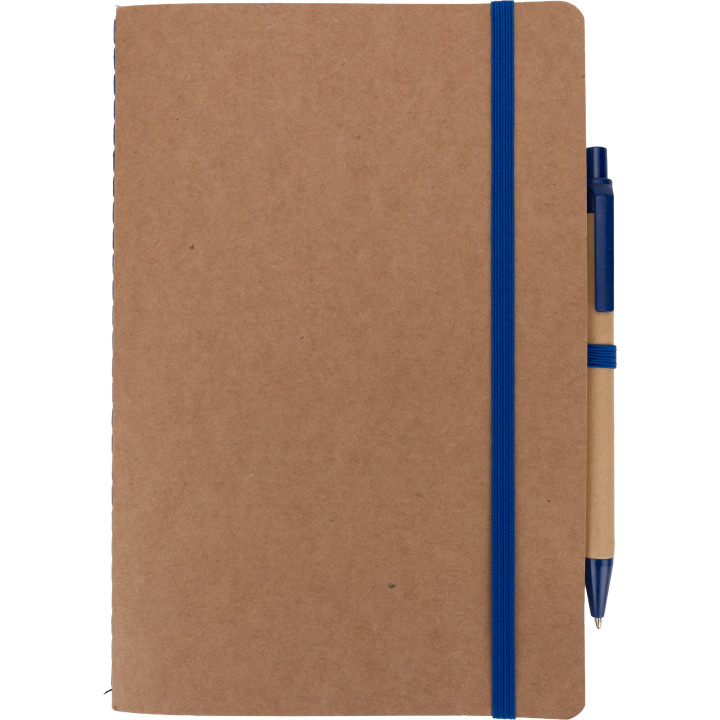 Notatnik A5 z czystymi stronami i długopisem z materiałów z recyklingu CHLOE