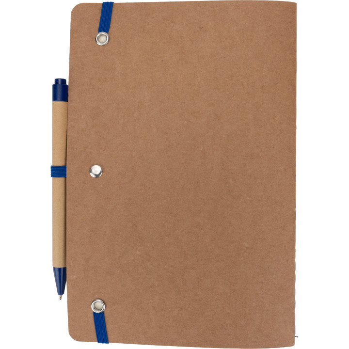 Notatnik A5 z czystymi stronami i długopisem z materiałów z recyklingu CHLOE