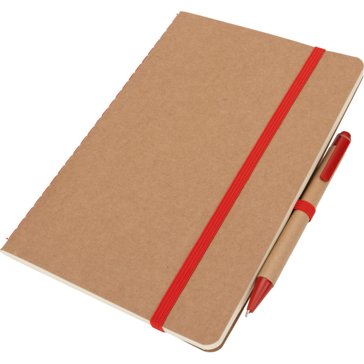Notatnik A5 z czystymi stronami i długopisem z materiałów z recyklingu CHLOE