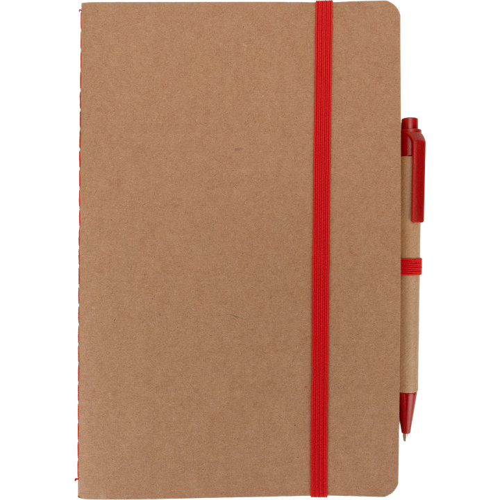Notatnik A5 z czystymi stronami i długopisem z materiałów z recyklingu CHLOE