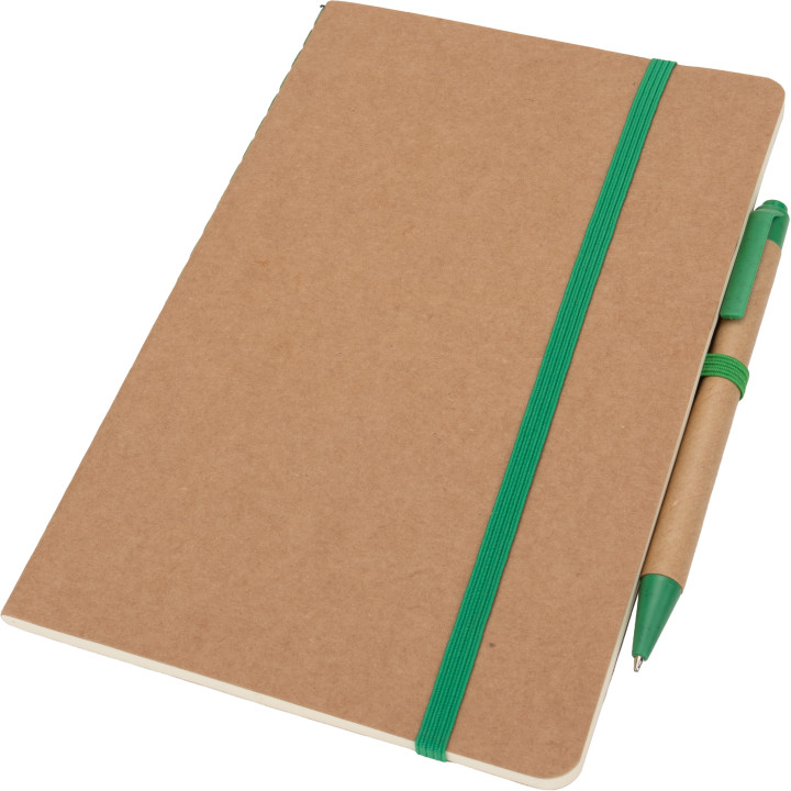 Notatnik A5 z czystymi stronami i długopisem z materiałów z recyklingu CHLOE