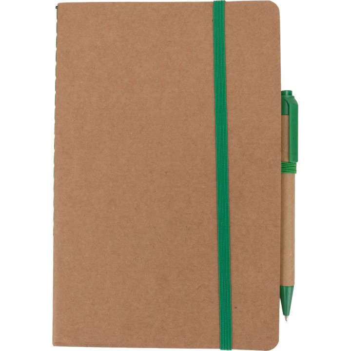 Notatnik A5 z czystymi stronami i długopisem z materiałów z recyklingu CHLOE