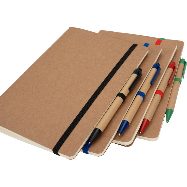 Notatnik A5 z czystymi stronami i długopisem z materiałów z recyklingu CHLOE
