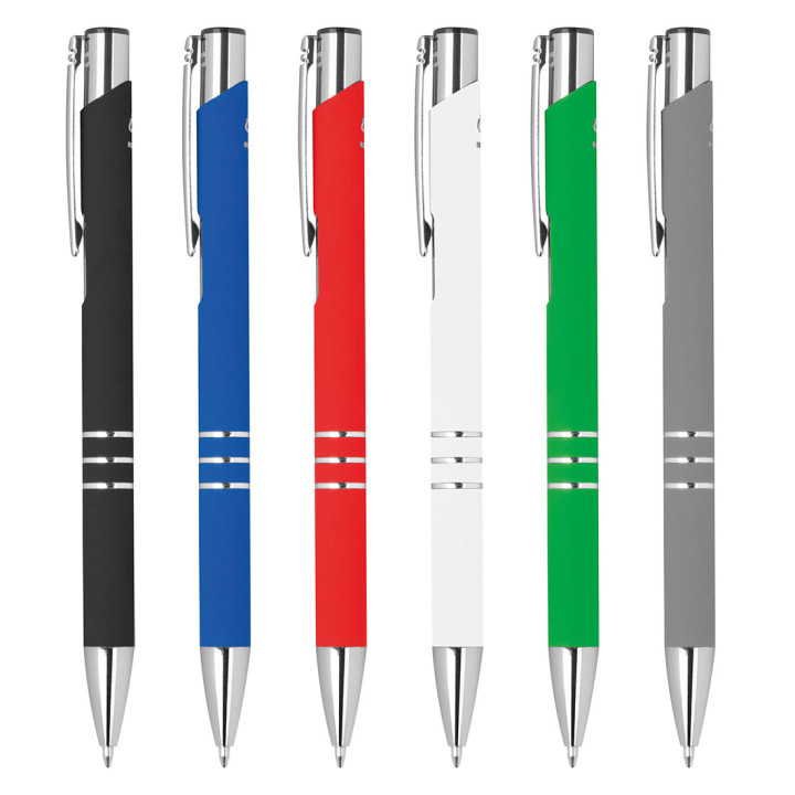 Długopis aluminiowy z recyklingu półżelowy soft touch CONSTANZE