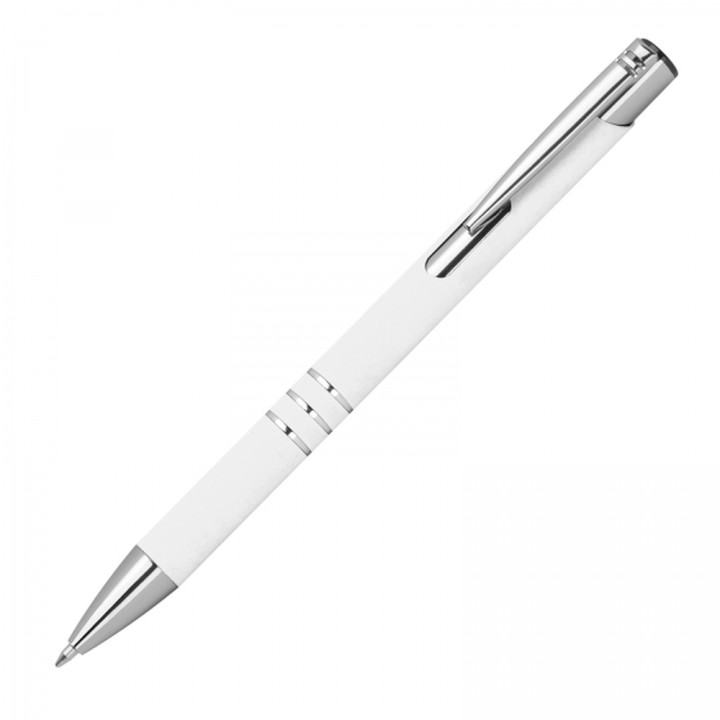 Długopis aluminiowy z recyklingu półżelowy soft touch CONSTANZE