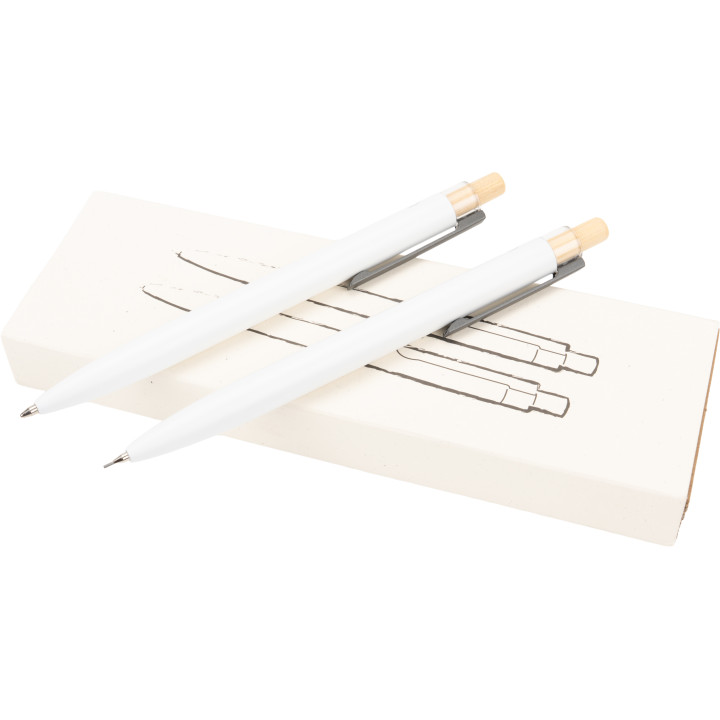 Zestaw piśmienny długopis półżelowy i ołówek automatyczny z aluminium z recyklingu SIEGFRIED