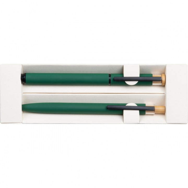 Zestaw piśmienny długopis i pióro kulkowe z aluminium z recyklingu RAFFAELE