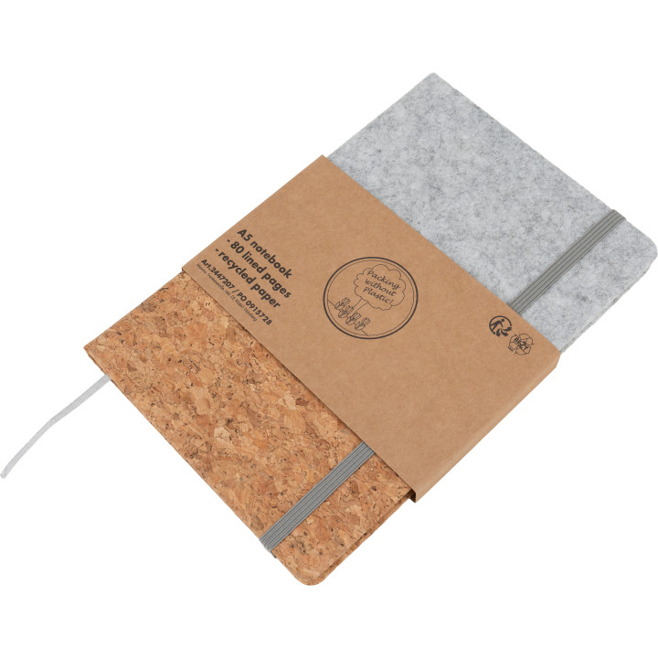 Notatnik A5 w linie RPET TERESA