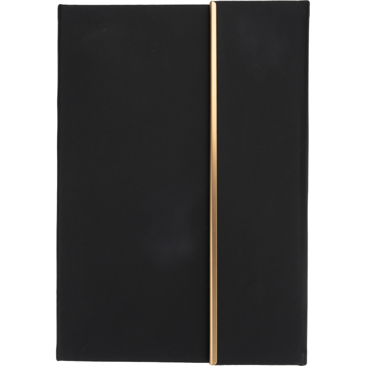 Notatnik A5 ze skóry z recyklingu, w linie z długopisem metalowym CrisMa MAGGIE